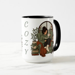 Taza Libros de Café Chica Acogedora Días Lluviosos Dise