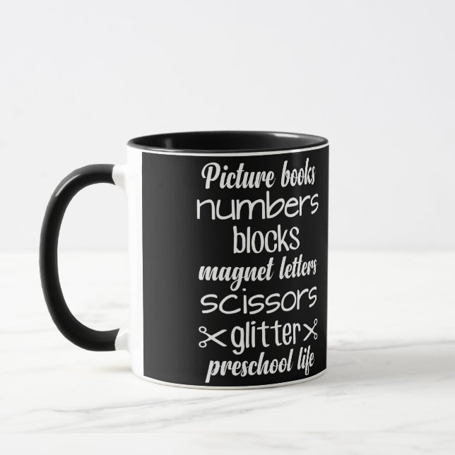 Taza Libros de imágenes Los números bloquean las letras (Izquierda)