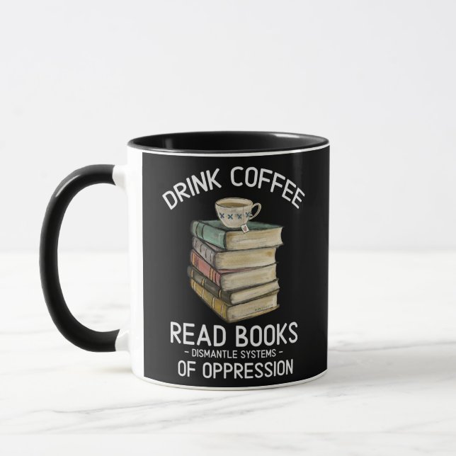 Taza Libros De Lectura De Café Para Beber Desmantelan S (Izquierda)