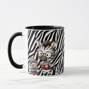 Taza Libros de lectura de cebra.