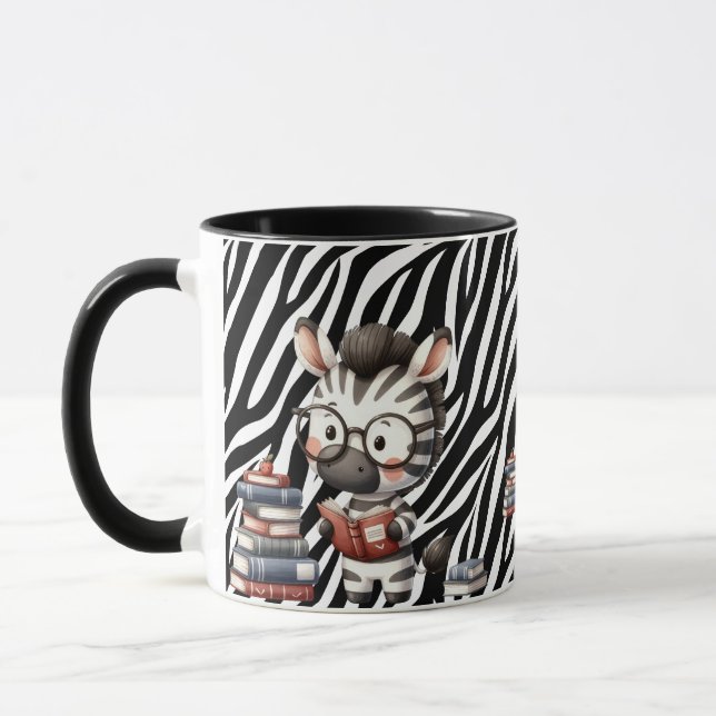 Taza Libros de lectura de cebra. (Izquierda)