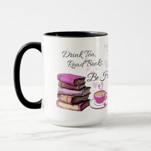 Taza Libros de lectura de té para beber Mug feliz, tazó