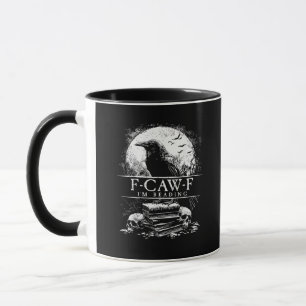 Taza Libros divertidos de F-Caw-F con calaveras góticas