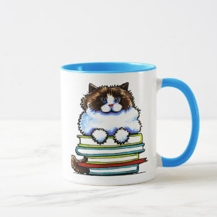 Taza Libros elegantes del gatito de Ragdoll