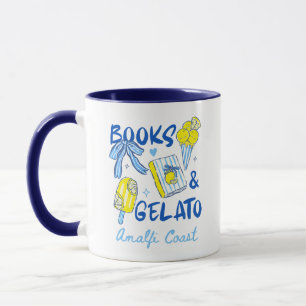 Taza Libros & Helado Costa Amalfi Amante de Italia Retr