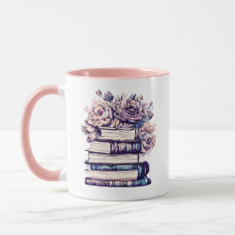 Taza Libros y Rosas antiguos personalizados