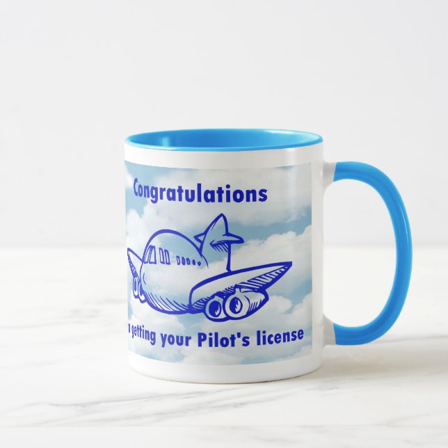 Taza Licencia de los pilotos. Conseguir sus alas. (Derecha)