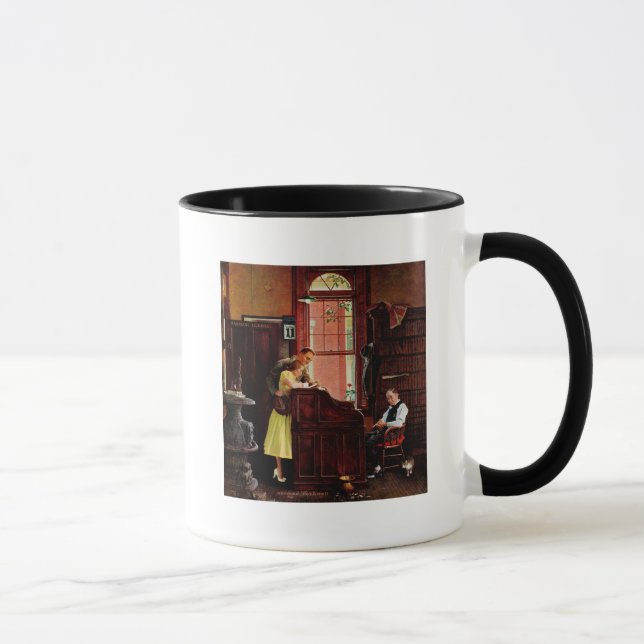 Taza Licencia matrimonial de Norman Rockwell (Derecha)