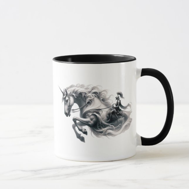 Taza Licorne majestueuse et chevalier en armure. (Derecha)