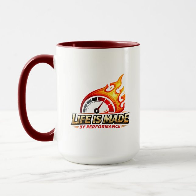 Taza Life Is Made By Performance Flame Speedometer Mug (Izquierda)