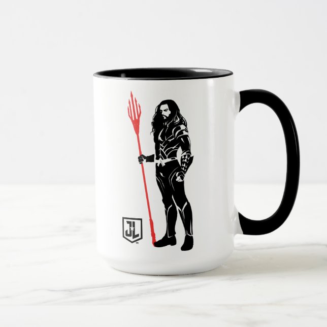 Taza Liga de la Justicia | Aquaman Pose Noir Pop Art (Derecha)