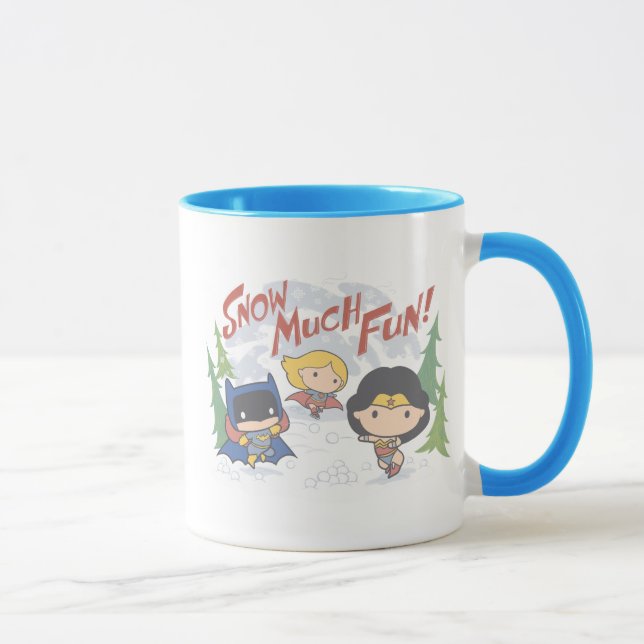 Taza Liga de la Justicia Chibi Snowball Fight (Derecha)