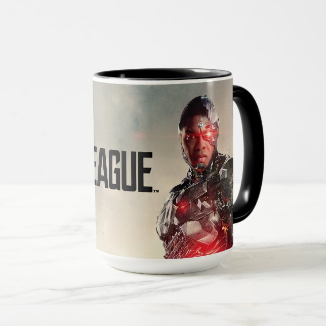 Taza Liga de la Justicia | Ciborg En Battlefield (Anverso derecho)