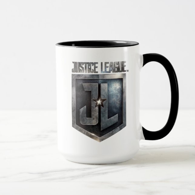 Taza Liga de la Justicia | Escudo JL metálico (Derecha)
