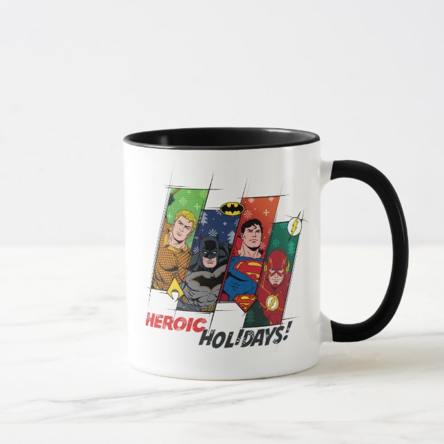 Taza Liga de la Justicia "¡Festividades heroicas!" (Derecha)