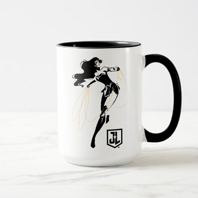 Taza Liga de la Justicia | Mujer Maravilla Con Arte Pop (Derecha)