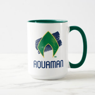Taza Liga de la Justicia   Símbolo de brocha y alfónimo