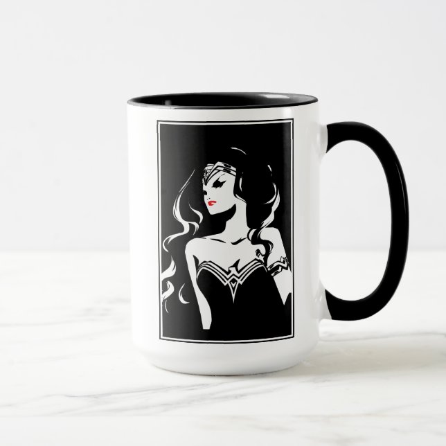 Taza Liga de la Justicia | Wonwoman Noir Pop Art (Derecha)