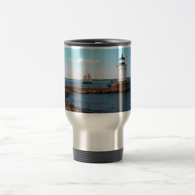 Taza ligera del viaje de Portland Maine del faro (Centro)