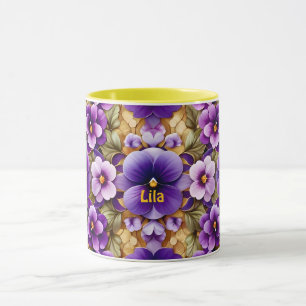 Taza LILA ~ PANSES ~ Púrpura Shades ~