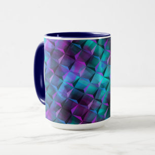 Taza Lílago azul manchado de 3D cuadrado a rosa o trián