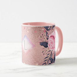 Taza Lilibet Monograma Rosegold Floral fit para Princes