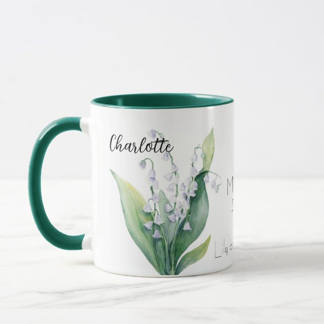 Taza Lily de la Flor del Mes de Nacimiento del Valle (Izquierda)