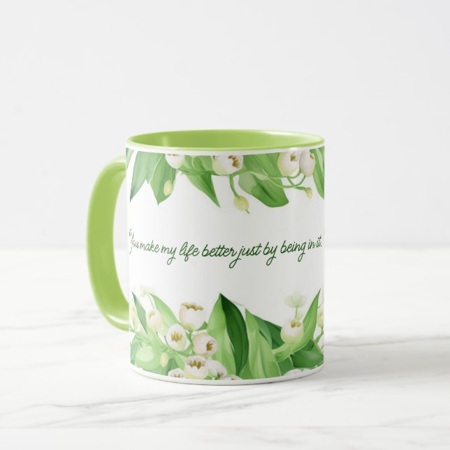 Taza Lily of the Valley FLowers | Regalo para mamá | (Anverso izquierdo)