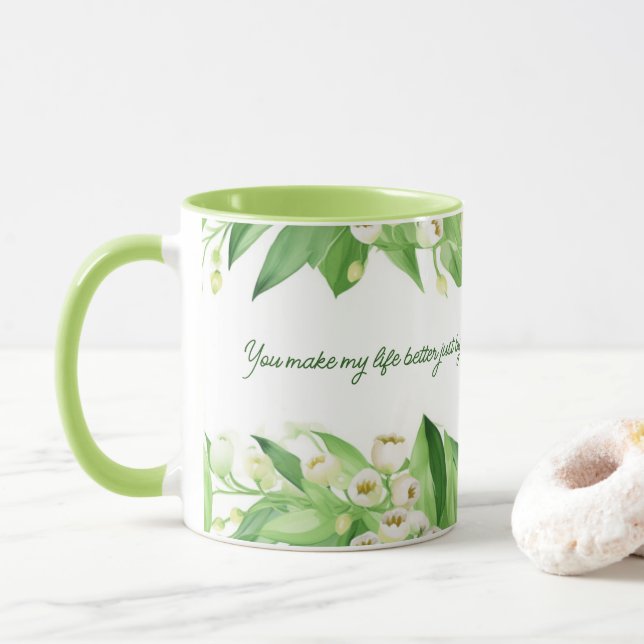 Taza Lily of the Valley FLowers | Regalo para mamá | (Con donut)