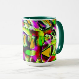 Taza Lima de recortes retorcidos y coloridos... arañazo