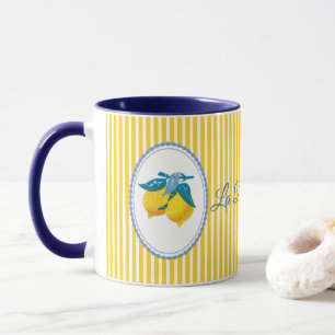 Taza Limones Amarillos de Amalfi Estilo Mediterráneo