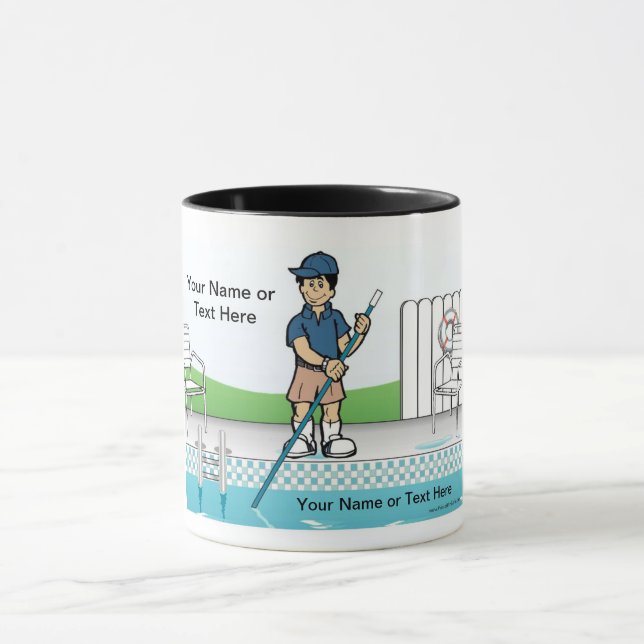 Taza Limpiador de piscina personalizado - Personalizado (Centro)