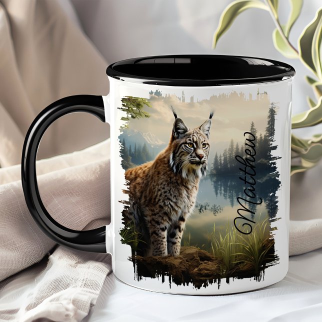 Taza Lince en claro del bosque  (Subido por el creador)
