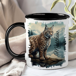 Taza Lince rojo en el área silvestre Rock Mountain