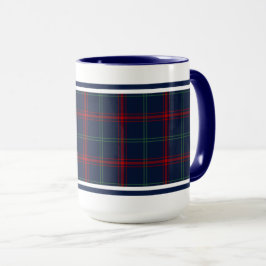 Taza Linch Tartan Pattern Navy Blue Irish Plaid