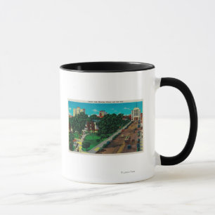 Taza Lincoln Park muestra la Biblioteca y el Ayuntamien