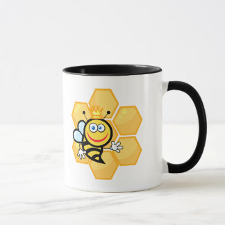 Taza linda abeja reina y colmena