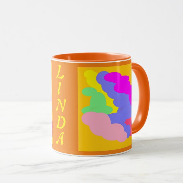 Taza Linda chicas nombran bocanadas verdes pálidas rosa (Anverso derecho)