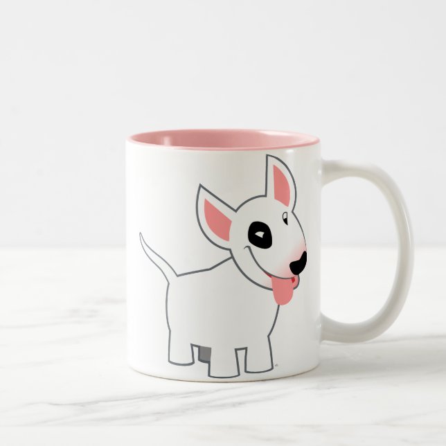 Taza linda de bull terrier del dibujo animado (Derecha)