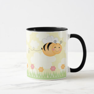 Taza linda de la abeja del dibujo animado y de
