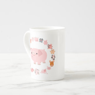 Taza linda de la porcelana de hueso de la mandala