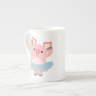 Taza linda de la porcelana de hueso del cerdo de