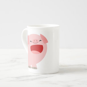 Taza linda de la porcelana de hueso del cerdo del