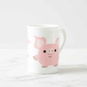 Taza linda de la porcelana de hueso del cerdo del