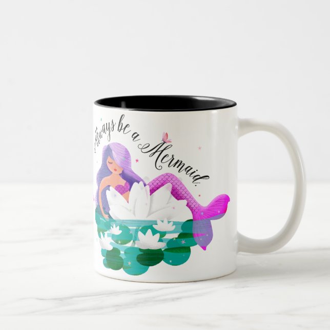 Taza linda de la sirena del lirio de agua (Derecha)