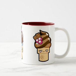 Taza linda de los conos de helado de Kawaii
