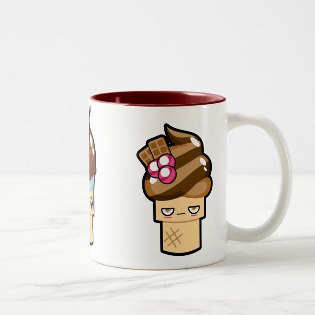 Taza linda de los conos de helado de Kawaii (Derecha)