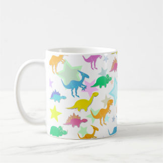 Taza linda de los dinosaurios del color
