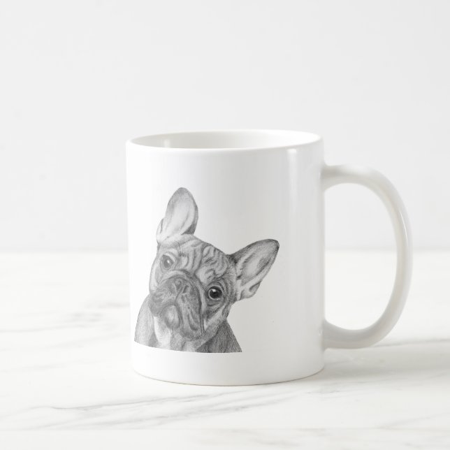 Taza linda del bulldog francés por la piedra de (Derecha)