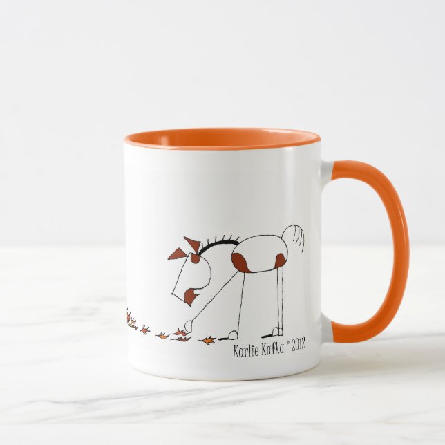 Taza linda del caballo de la temporada de otoño (Derecha)